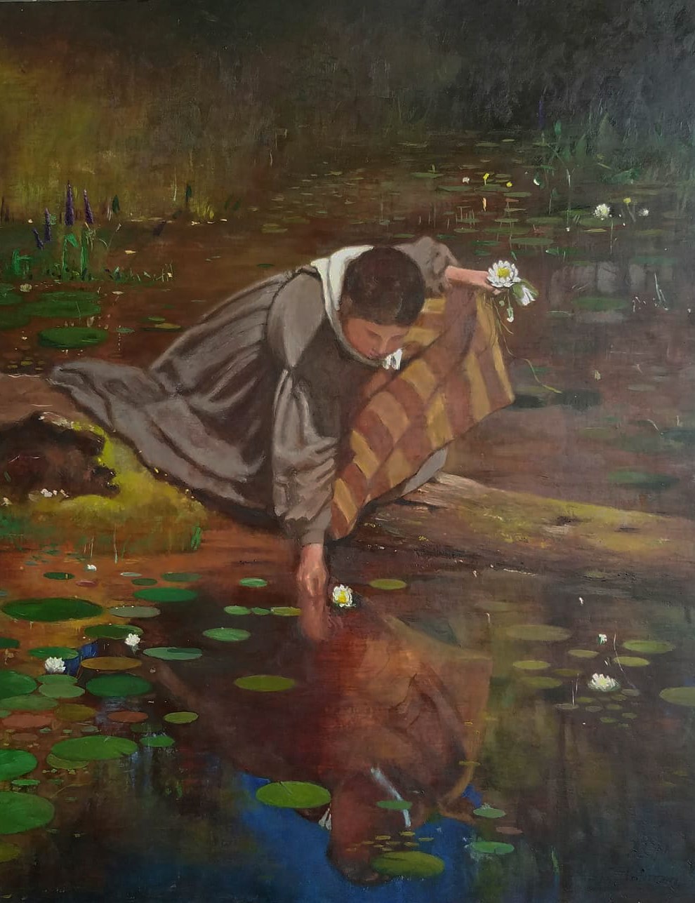 Copy of Gathering Lilies by Eastman Johnson